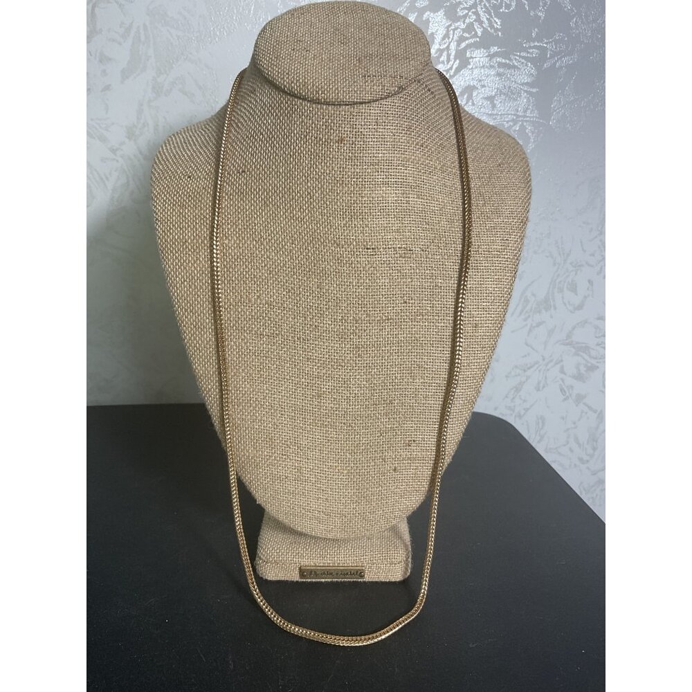 Gold Tone Braided Chain Necklace With Lobster Clasp Closure For Women